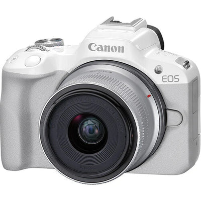 Canon EOS R50 Twin Kit with RF 18-45mm + RF 55-210mm (White)